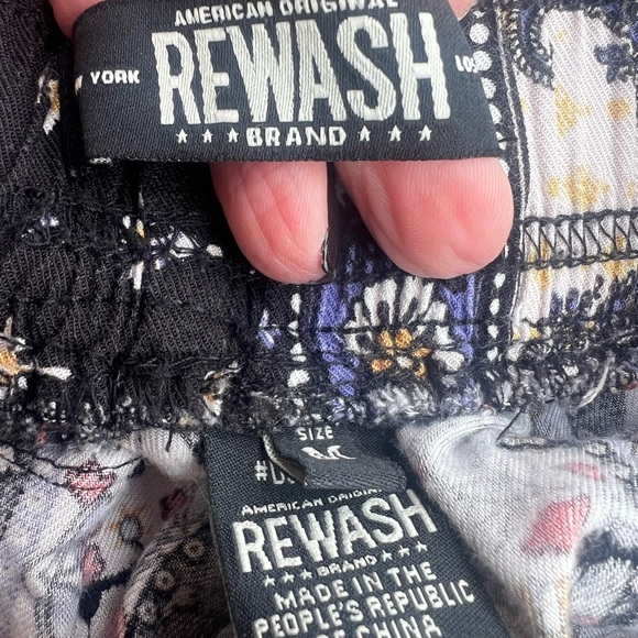 Rewash Medium Jogger Pants Mixed Media Elastic Drawstring Waist - Picture 7 of 9